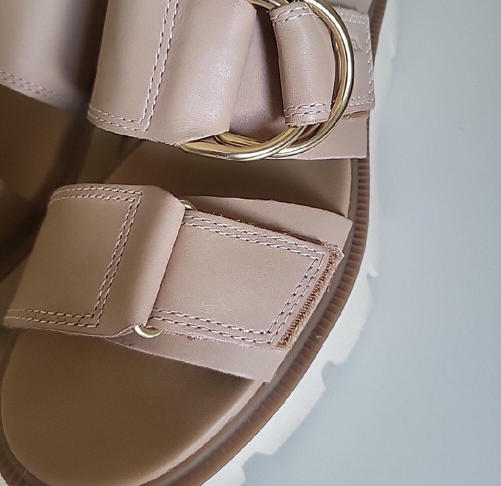Sorel Leather Strappy Platform Slide Sandals In Nude Blush, Size 5, EUC - Picture 4 of 8